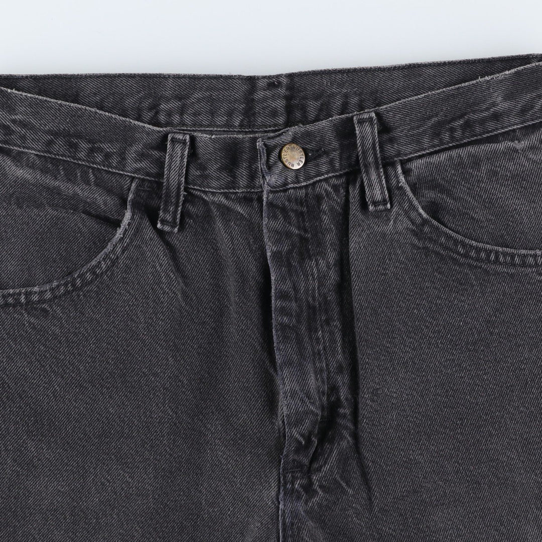 Rustler Black Denim Straight Denim Pants for Men, W31 equivalent cotton black type Vintage Second Hand