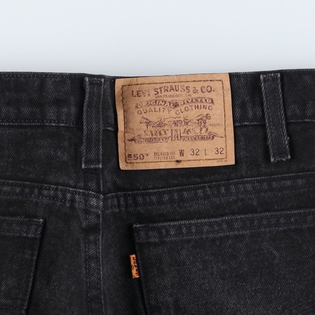 90'S Levi's 40550-4159 Relaxed Fit Tapered Leg Denim Pants with Orange Tab, Men's Size W31 cotton black type Vintage Second Hand