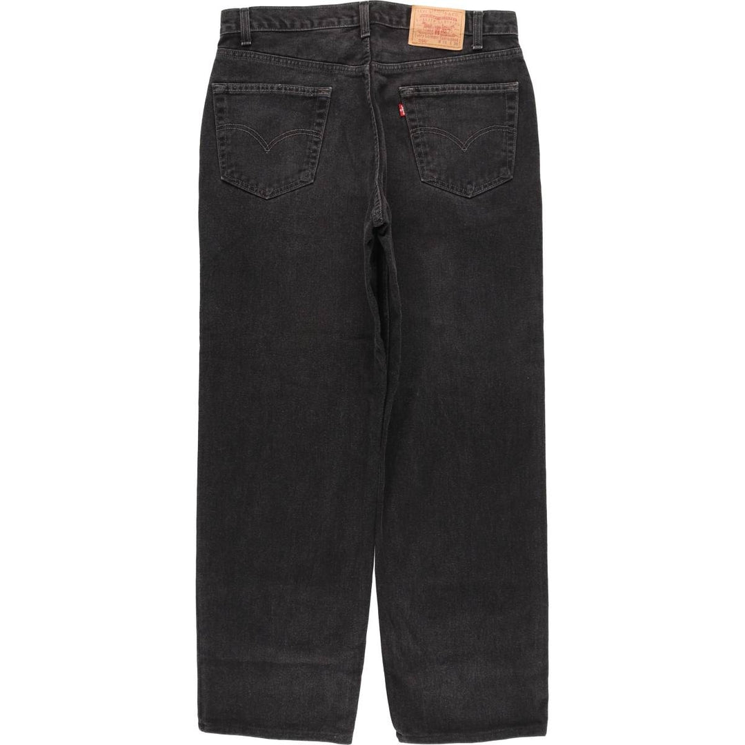 90s-00'S Levi's 550 Relaxed Fit Tapered Black Denim Pants, Made in Canada, Men's Size 36 cotton black type Vintage Second Hand