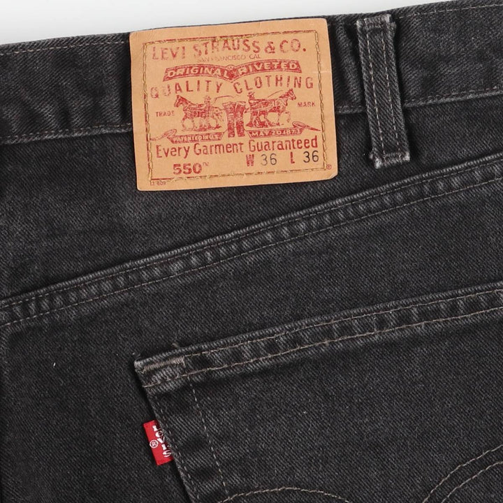 90s-00'S Levi's 550 Relaxed Fit Tapered Black Denim Pants, Made in Canada, Men's Size 36 cotton black type Vintage Second Hand