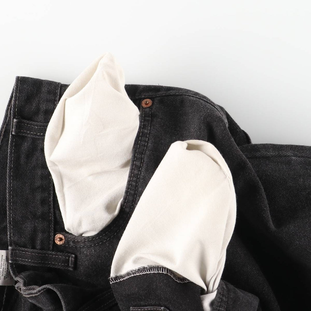 90s-00'S Levi's 550 Relaxed Fit Tapered Black Denim Pants, Made in Canada, Men's Size 36 cotton black type Vintage Second Hand