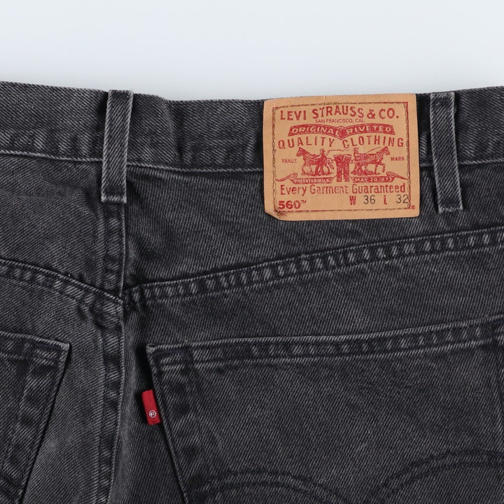 2000'S Levi's 40562-7113 Loose Fit Tapered Leg Black Denim Pants, Men's Size 37 cotton black type Vintage Second Hand