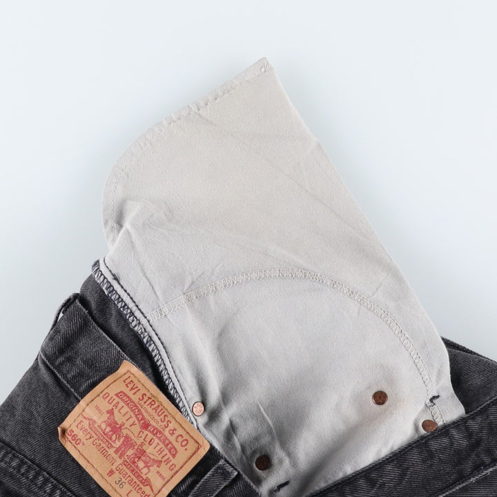 2000'S Levi's 40562-7113 Loose Fit Tapered Leg Black Denim Pants, Men's Size 37 cotton black type Vintage Second Hand