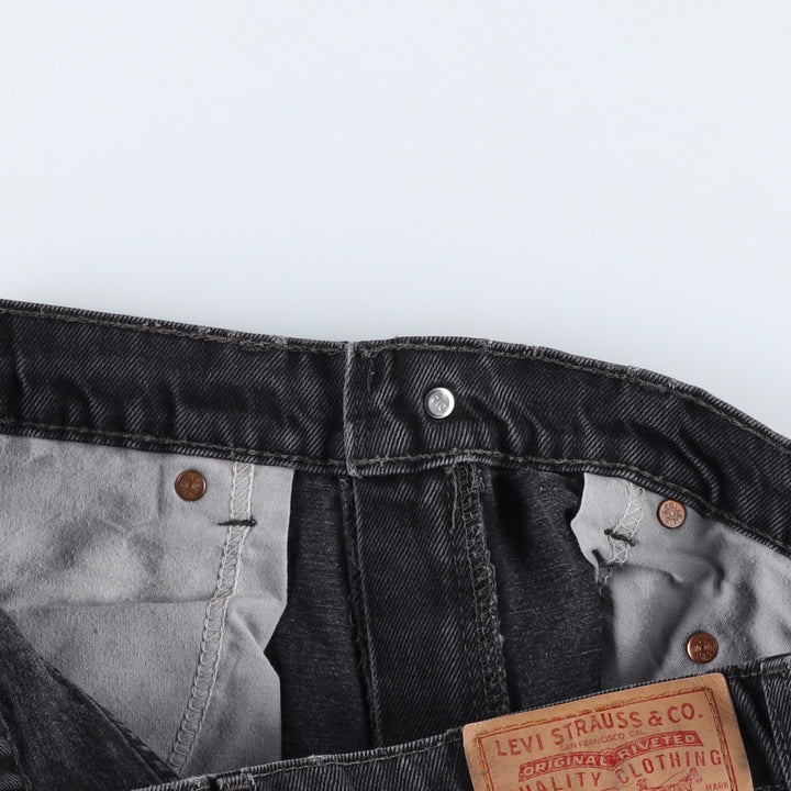 Levi's 550 Relaxed Fit Tapered Black Denim Pants, Made in Canada, Men's Size W33 cotton black type Vintage Second Hand
