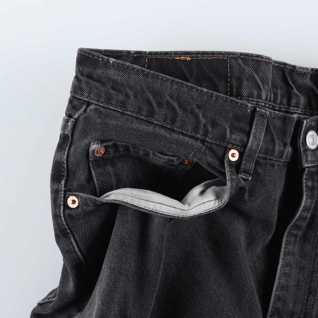 Levi's 550 Relaxed Fit Tapered Black Denim Pants, Made in Canada, Men's Size W33 cotton black type Vintage Second Hand
