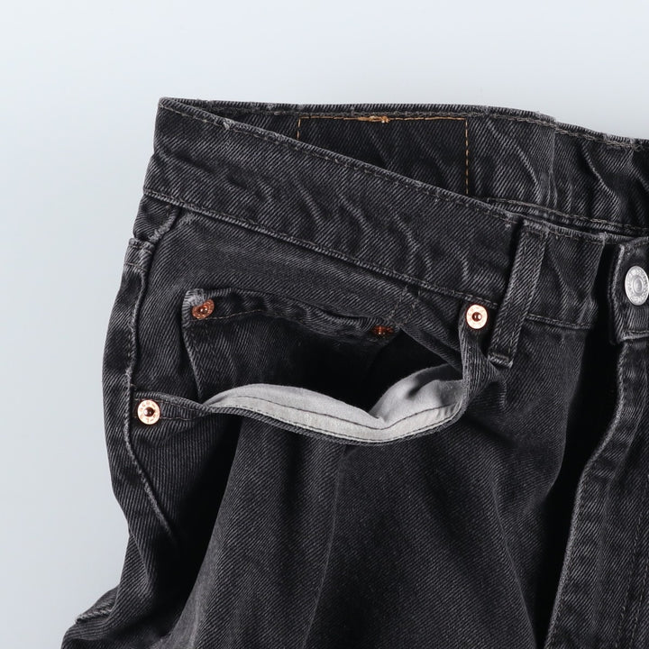 Levi's 550 Relaxed Fit Tapered Black Denim Pants, Made in Canada, Men's Size W33 cotton black type Vintage Second Hand