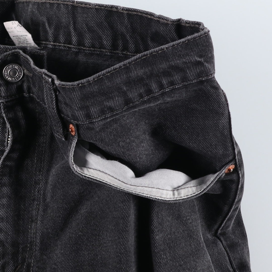 Levi's 550 Relaxed Fit Tapered Black Denim Pants, Made in Canada, Men's Size W33 cotton black type Vintage Second Hand