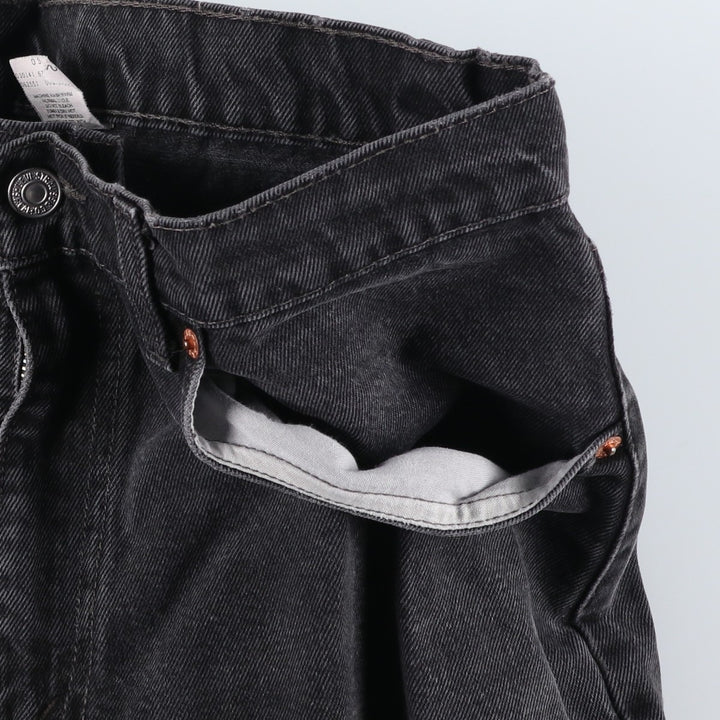 Levi's 550 Relaxed Fit Tapered Black Denim Pants, Made in Canada, Men's Size W33 cotton black type Vintage Second Hand