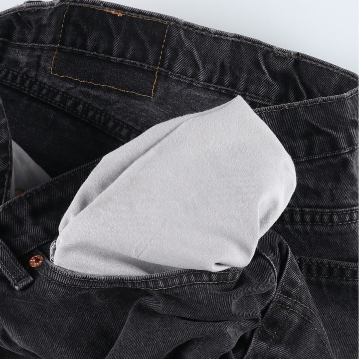 Levi's 550 Relaxed Fit Tapered Black Denim Pants, Made in Canada, Men's Size W33 cotton black type Vintage Second Hand
