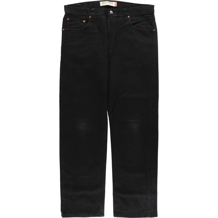 Levi's 505 REGULAR FIT black denim tapered denim pants for men, size w37 cotton black type Vintage Second Hand