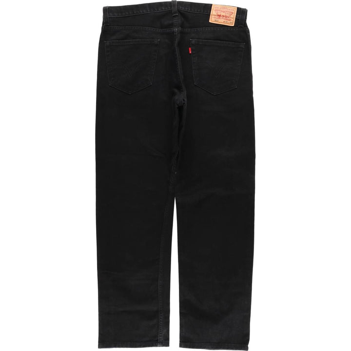 Levi's 505 REGULAR FIT black denim tapered denim pants for men, size w37 cotton black type Vintage Second Hand