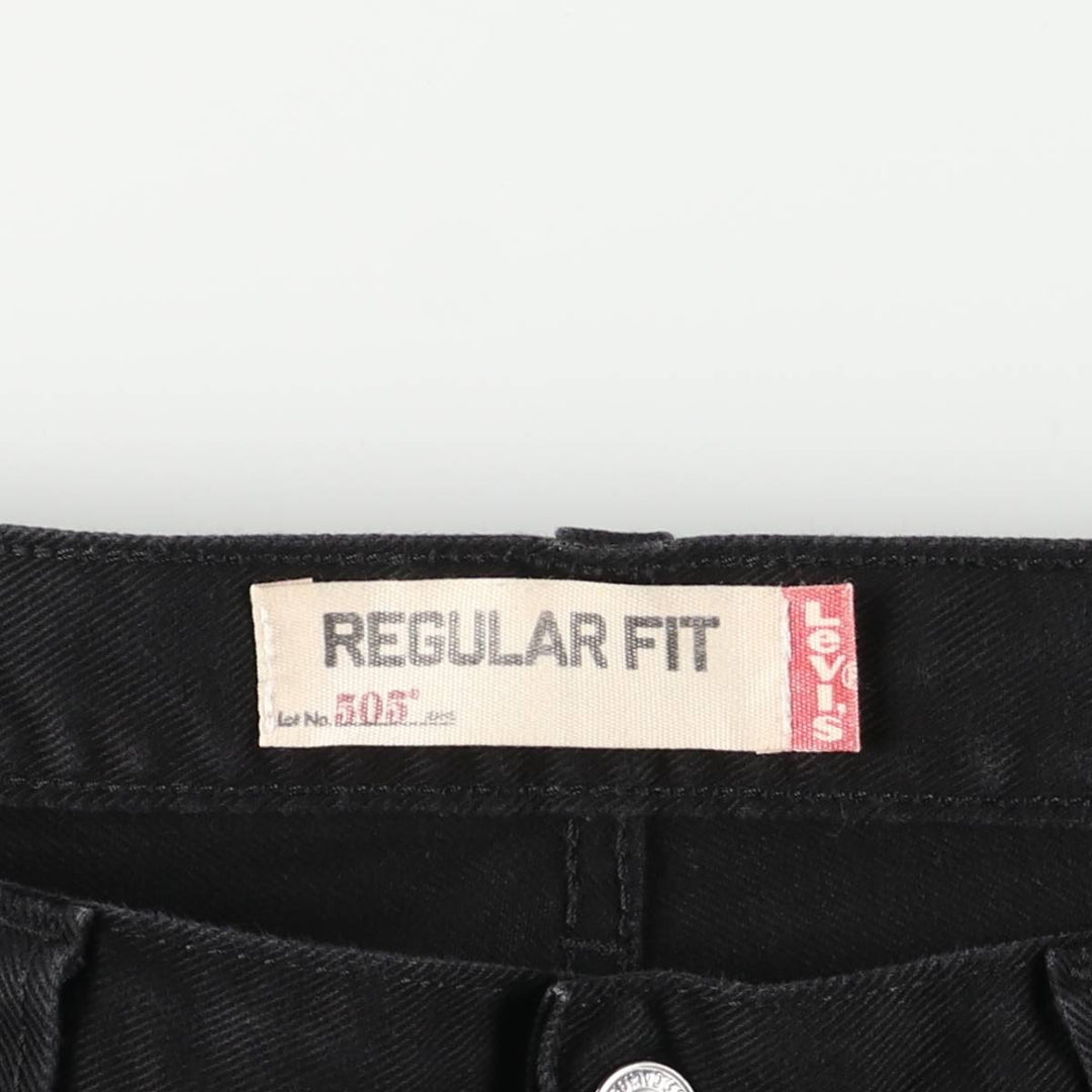 Levi's 505 REGULAR FIT black denim tapered denim pants for men, size w37 cotton black type Vintage Second Hand