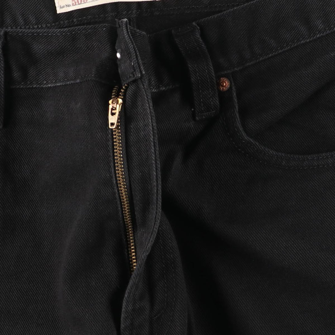 Levi's 505 REGULAR FIT black denim tapered denim pants for men, size w37 cotton black type Vintage Second Hand