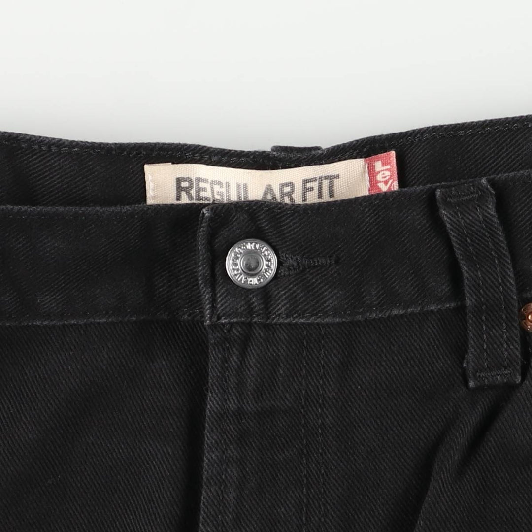 Levi's 505 REGULAR FIT black denim tapered denim pants for men, size w37 cotton black type Vintage Second Hand
