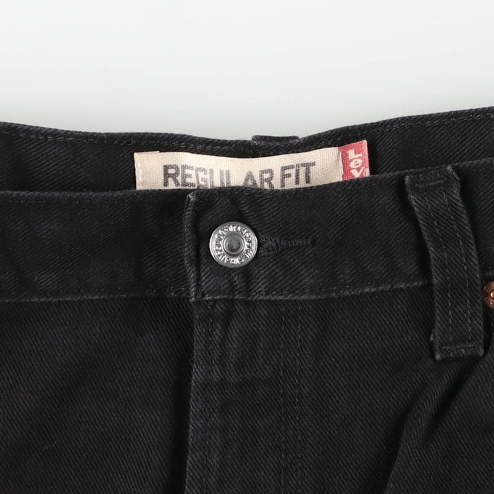 Levi's 505 REGULAR FIT black denim tapered denim pants for men, size w37 cotton black type Vintage Second Hand