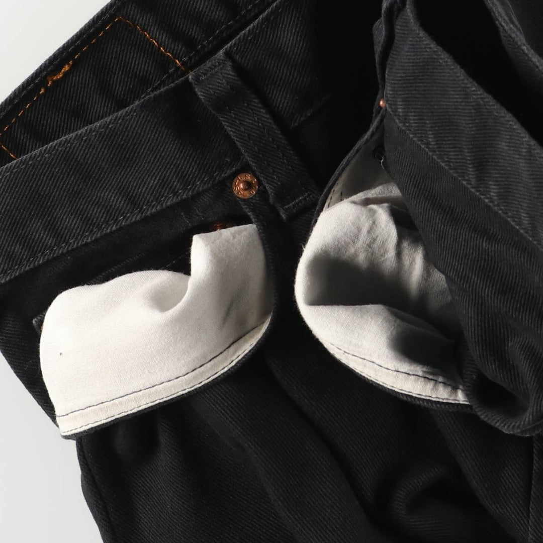 Levi's 505 REGULAR FIT black denim tapered denim pants for men, size w37 cotton black type Vintage Second Hand