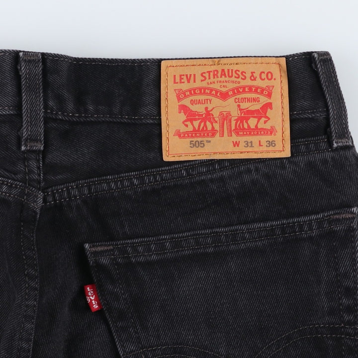 Levi's 505 Black Denim Tapered Denim Pants for Men, W31 equivalent cotton black type Vintage Second Hand