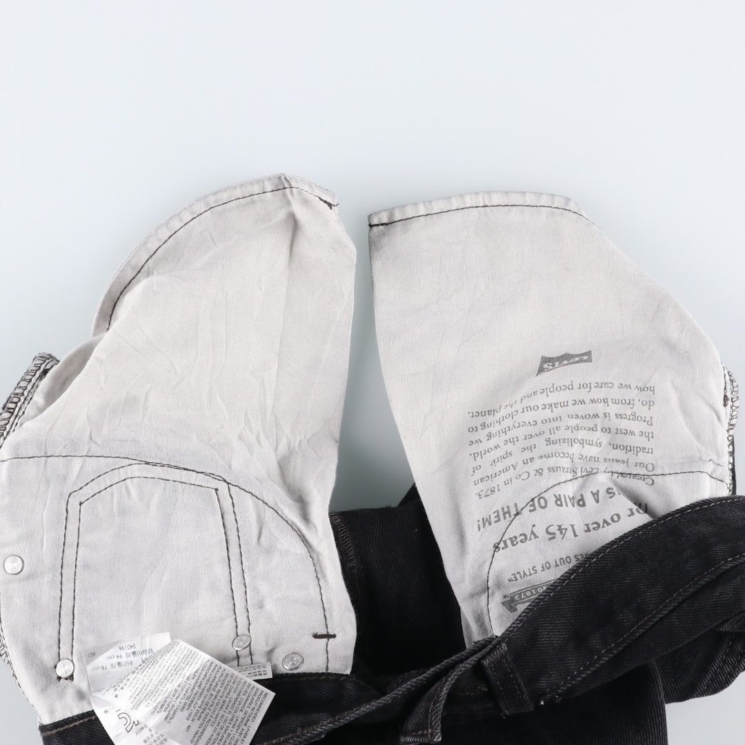 Levi's 505 Black Denim Tapered Denim Pants for Men, W31 equivalent cotton black type Vintage Second Hand