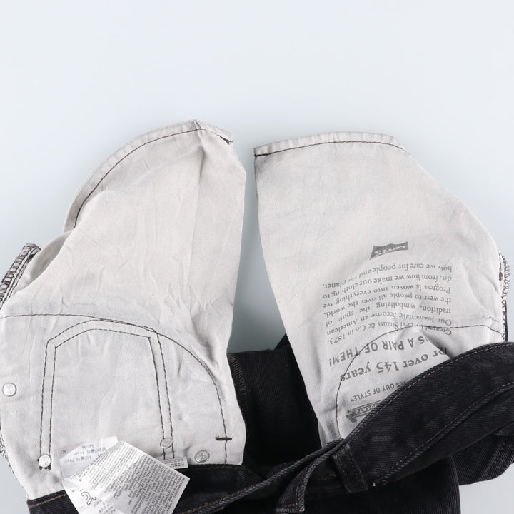 Levi's 505 Black Denim Tapered Denim Pants for Men, W31 equivalent cotton black type Vintage Second Hand