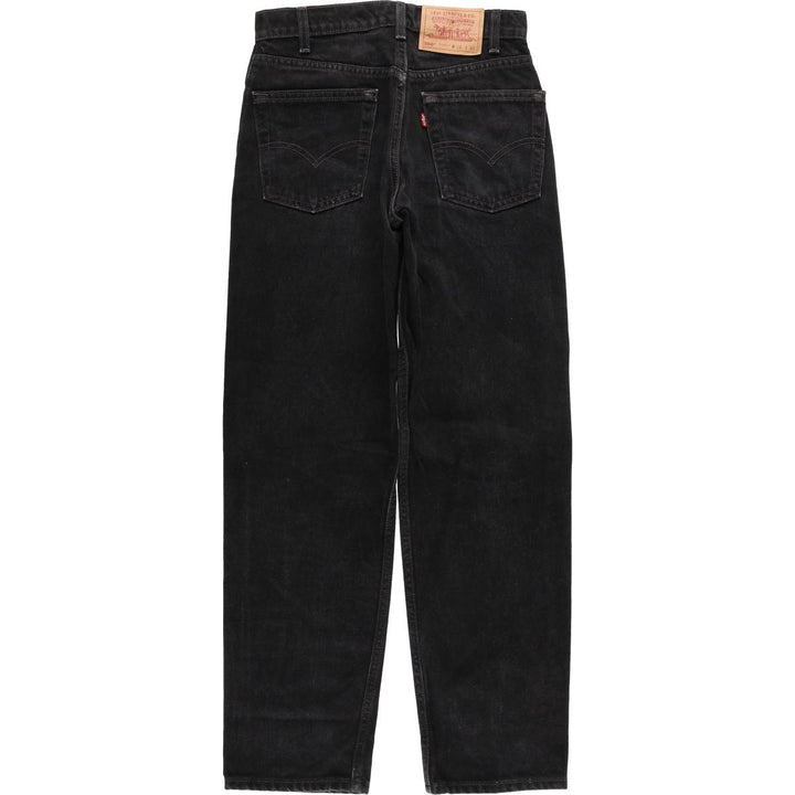 Levi's 550 Relaxed Fit Tapered Denim Pants in Black Denim, Women's Size L (W28) unclear black type Vintage Second Hand