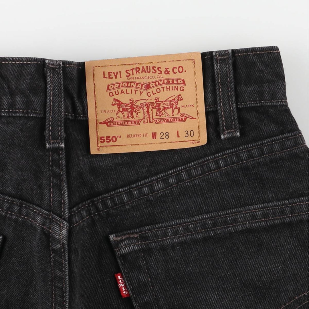 Levi's 550 Relaxed Fit Tapered Denim Pants in Black Denim, Women's Size L (W28) unclear black type Vintage Second Hand
