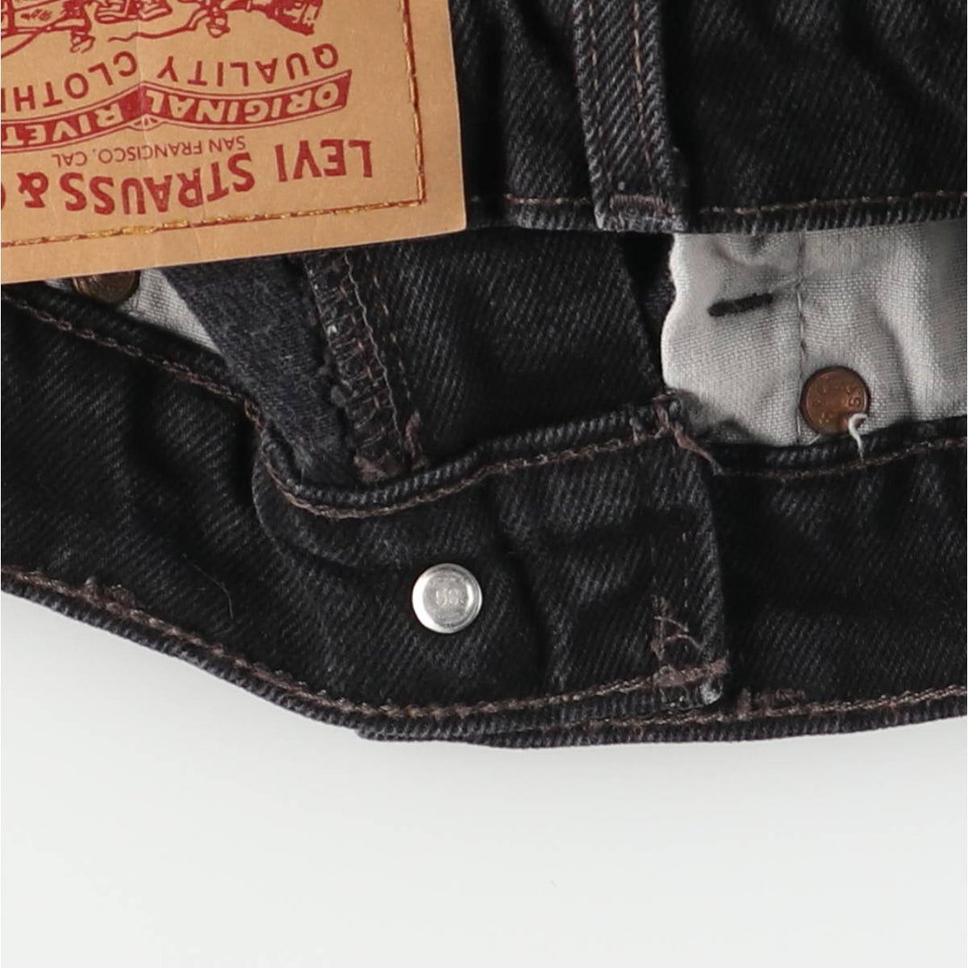 Levi's 550 Relaxed Fit Tapered Denim Pants in Black Denim, Women's Size L (W28) unclear black type Vintage Second Hand