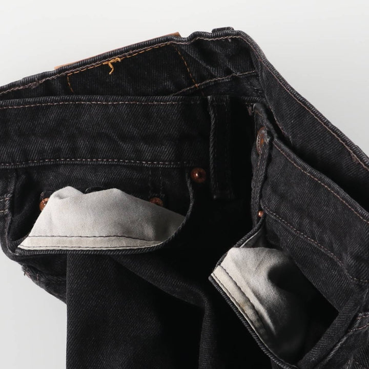 Levi's 550 Relaxed Fit Tapered Denim Pants in Black Denim, Women's Size L (W28) unclear black type Vintage Second Hand