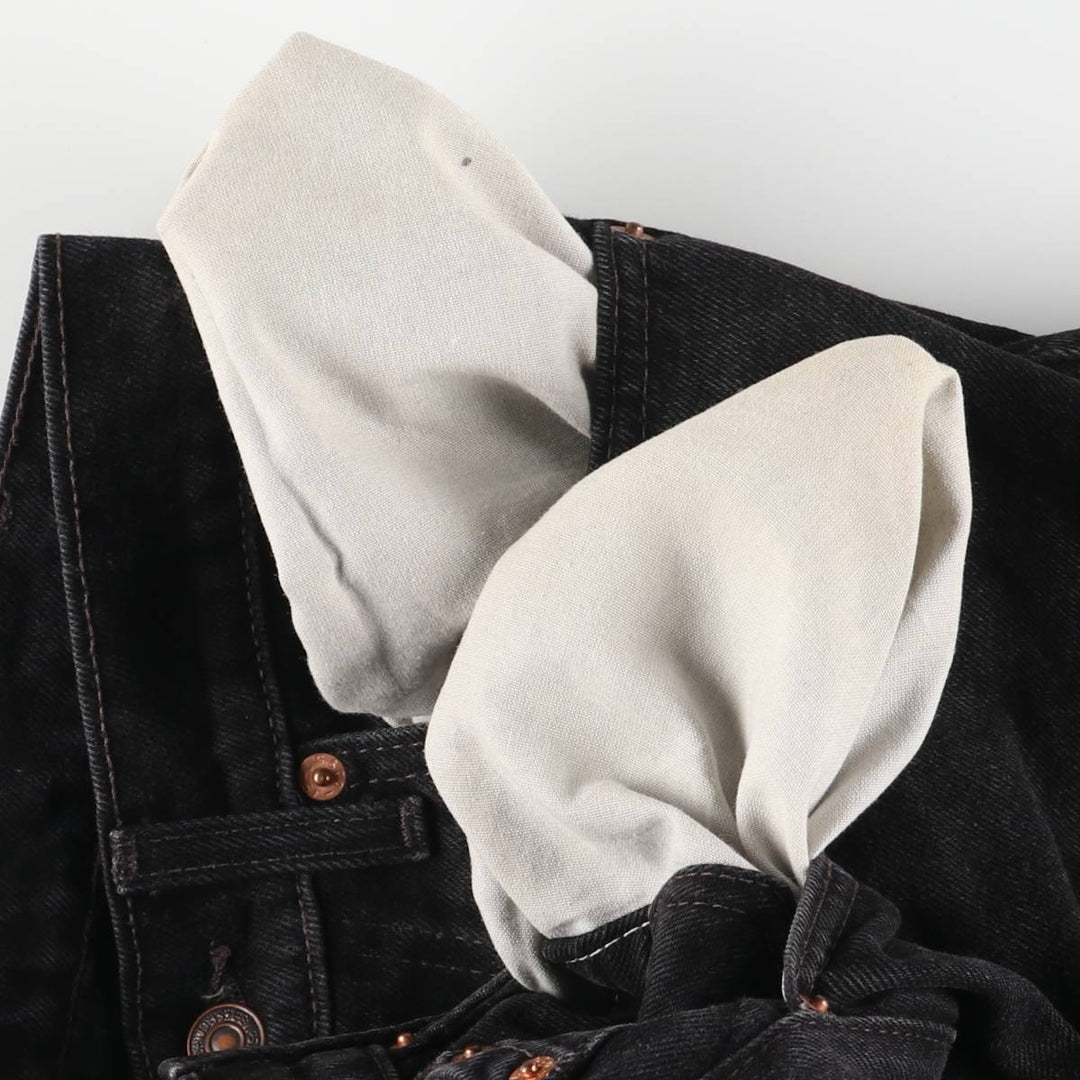 Levi's 550 Relaxed Fit Tapered Denim Pants in Black Denim, Women's Size L (W28) unclear black type Vintage Second Hand