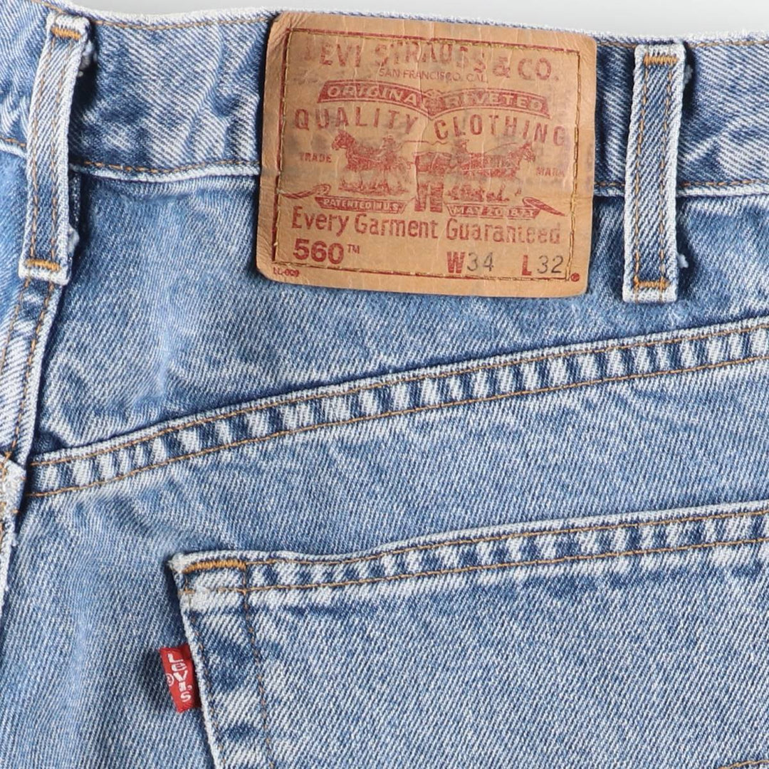 90'S Levi's 560 loose fit tapered leg denim pants, men's size 34, vintage cotton blue type Vintage Second Hand