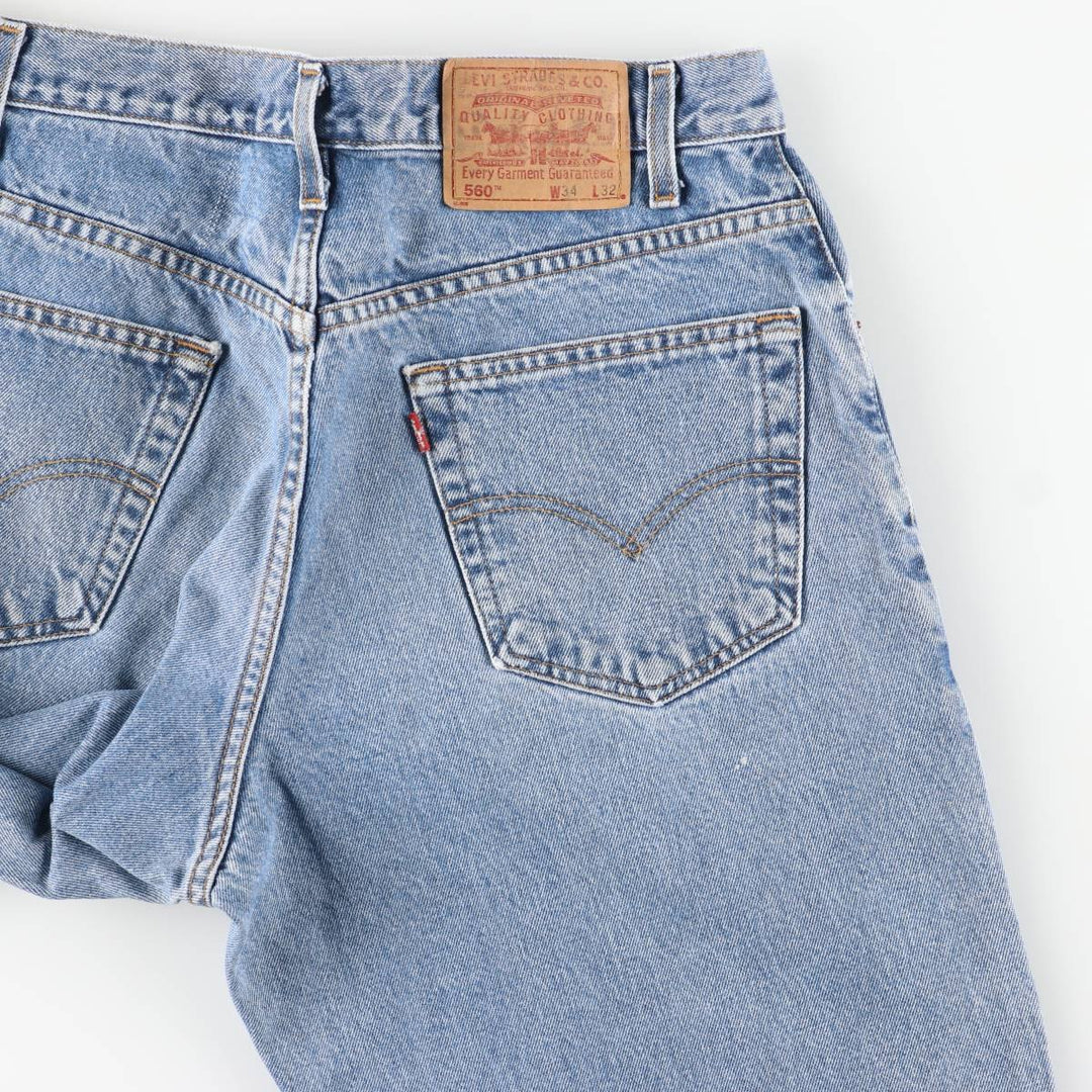 90'S Levi's 560 loose fit tapered leg denim pants, men's size 34, vintage cotton blue type Vintage Second Hand