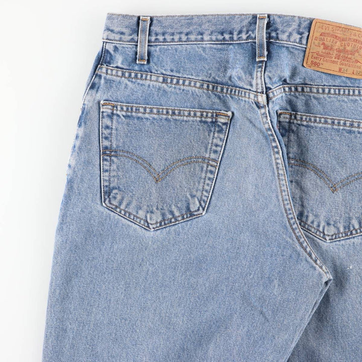 90'S Levi's 560 loose fit tapered leg denim pants, men's size 34, vintage cotton blue type Vintage Second Hand