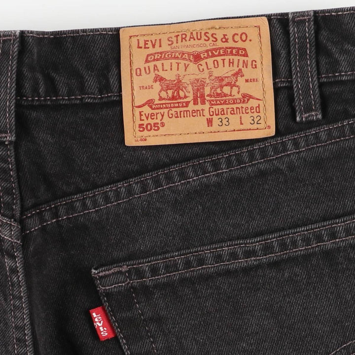 90'S Levi's 505-0260 Black Denim Tapered Denim Pants, Men's, Size 34 (Vintage) cotton black type Vintage Second Hand