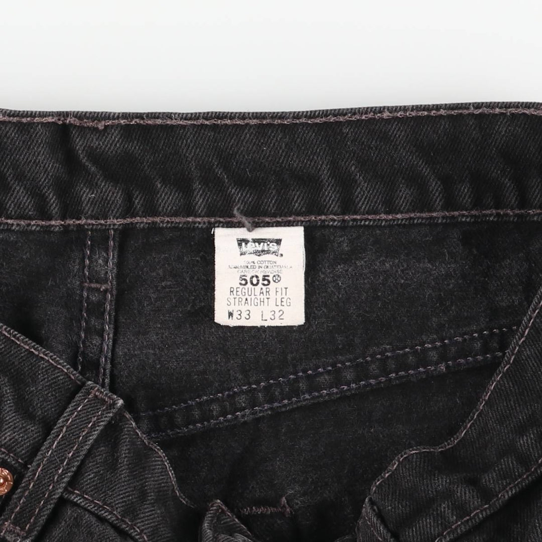 90'S Levi's 505-0260 Black Denim Tapered Denim Pants, Men's, Size 34 (Vintage) cotton black type Vintage Second Hand