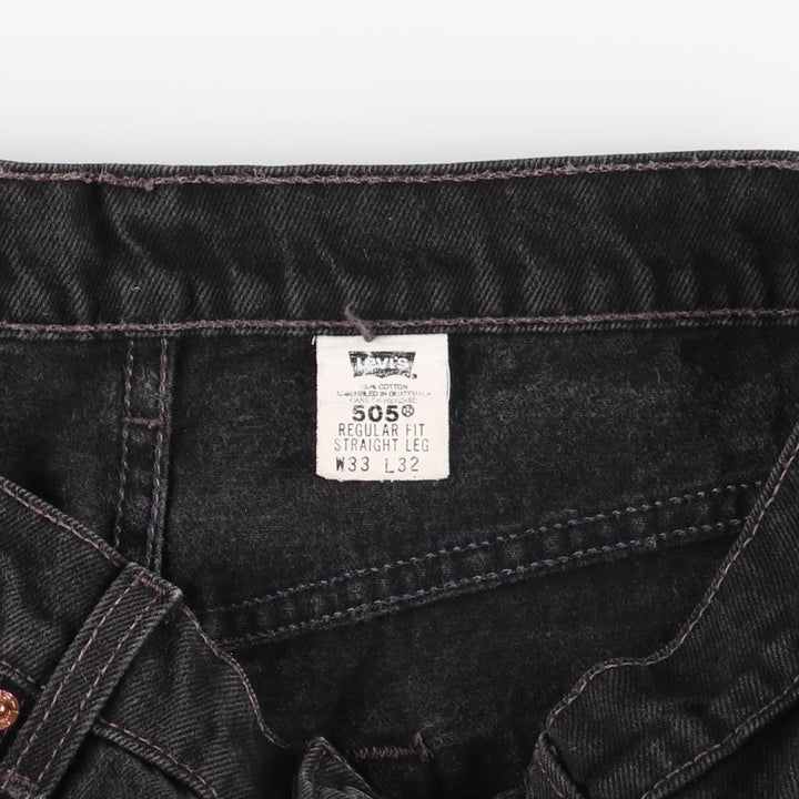 90'S Levi's 505-0260 Black Denim Tapered Denim Pants, Men's, Size 34 (Vintage) cotton black type Vintage Second Hand