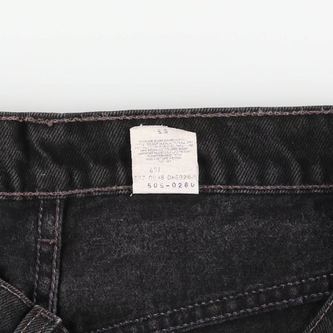 90'S Levi's 505-0260 Black Denim Tapered Denim Pants, Men's, Size 34 (Vintage) cotton black type Vintage Second Hand