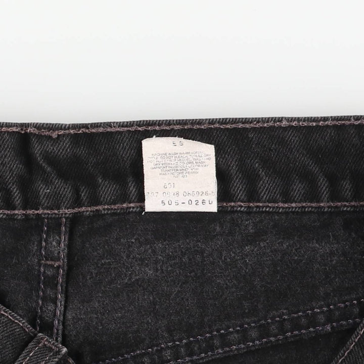 90'S Levi's 505-0260 Black Denim Tapered Denim Pants, Men's, Size 34 (Vintage) cotton black type Vintage Second Hand