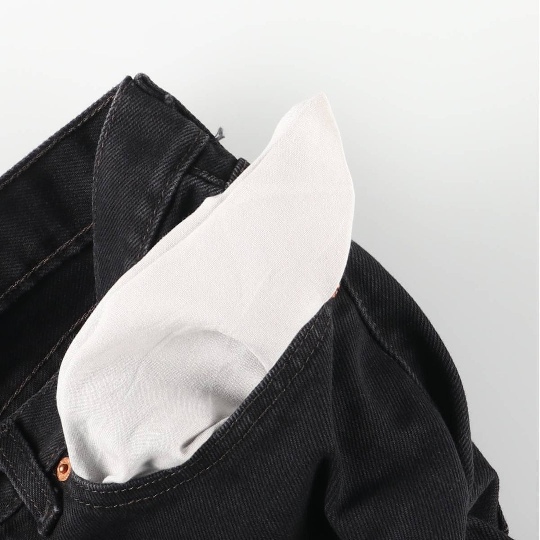 Levi's 505 Black Denim Tapered Denim Pants for Men, W34 equivalent cotton black type Vintage Second Hand