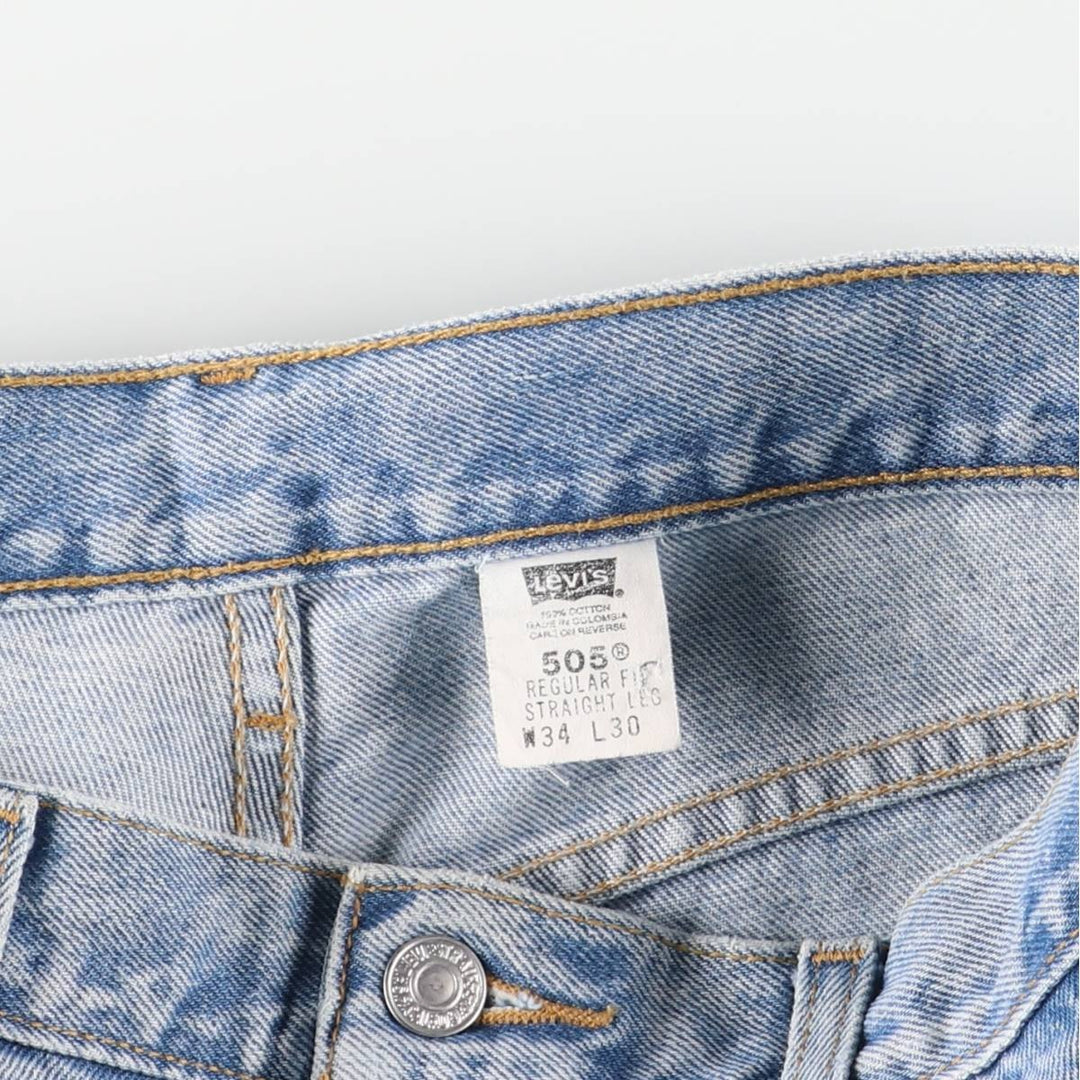Levi's 505-4834 Regular Fit Straight Leg Tapered Denim Pants, Men's, Size 34 (Vintage) cotton blue type Vintage Second Hand