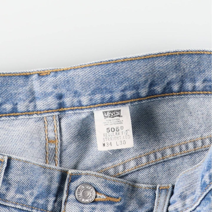 Levi's 505-4834 Regular Fit Straight Leg Tapered Denim Pants, Men's, Size 34 (Vintage) cotton blue type Vintage Second Hand