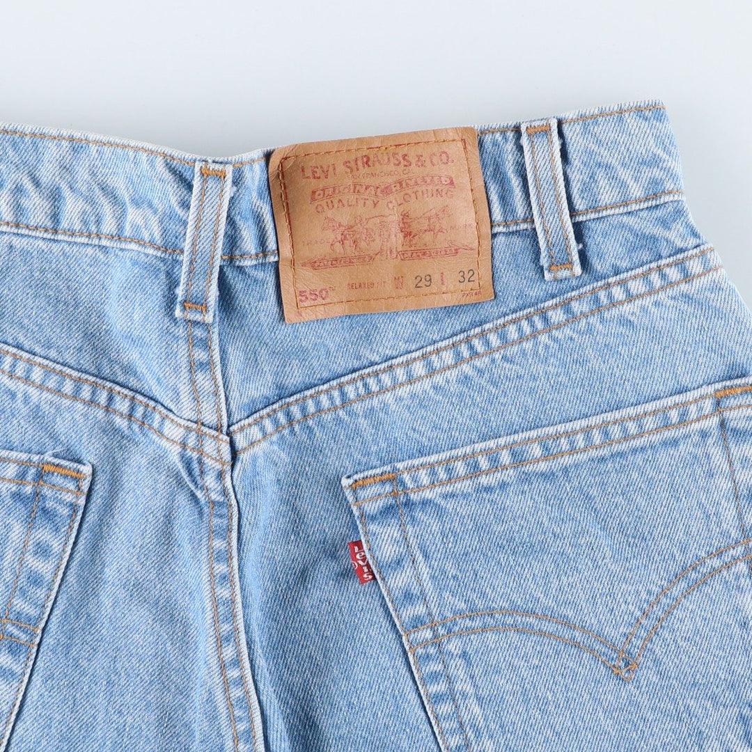 90'S Levi's 550-4834 Relaxed Fit Tapered Denim Pants, Made in USA, Men's, Size W29, Vintage cotton blue type Vintage Second Hand