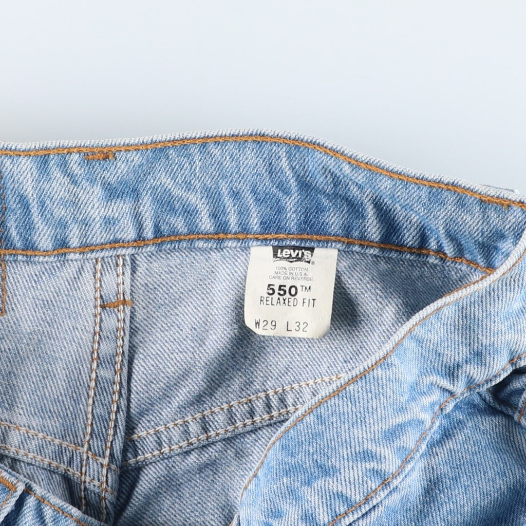 90'S Levi's 550-4834 Relaxed Fit Tapered Denim Pants, Made in USA, Men's, Size W29, Vintage cotton blue type Vintage Second Hand