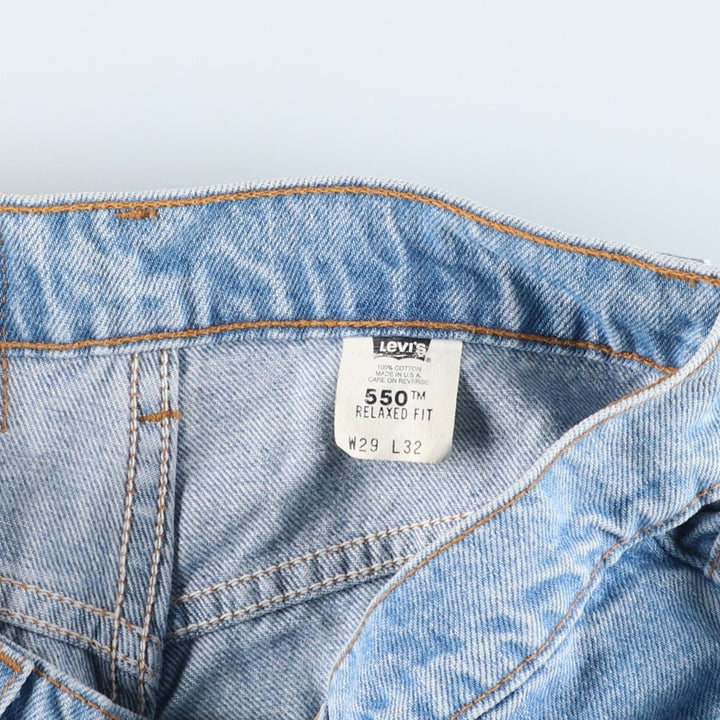 90'S Levi's 550-4834 Relaxed Fit Tapered Denim Pants, Made in USA, Men's, Size W29, Vintage cotton blue type Vintage Second Hand