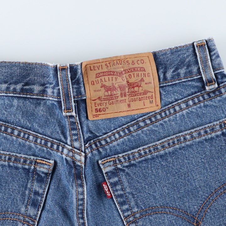 2000'S Levi's 560 Loose Fit Straight Leg Tapered Denim Pants, Made in USA, Women's Size L (W28) cotton blue type Vintage Second Hand