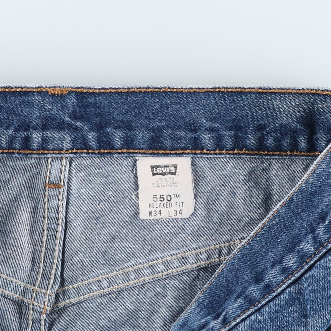 00'S Levi's 550 Relaxed Fit Tapered Denim Pants Made in USA Men's W33 cotton blue type Vintage Second Hand