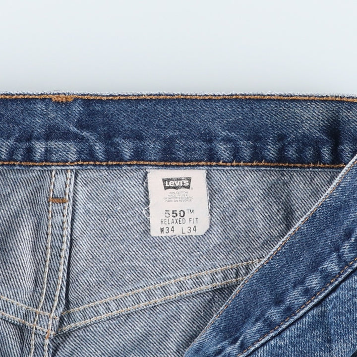 00'S Levi's 550 Relaxed Fit Tapered Denim Pants Made in USA Men's W33 cotton blue type Vintage Second Hand