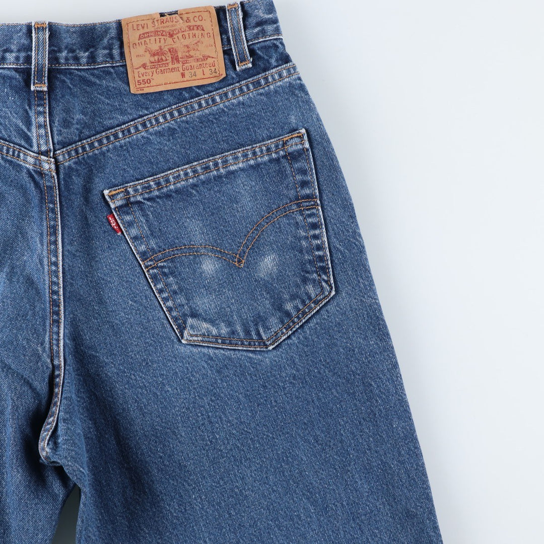 00'S Levi's 550 Relaxed Fit Tapered Denim Pants Made in USA Men's W33 cotton blue type Vintage Second Hand