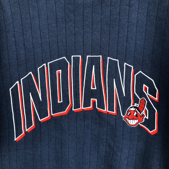 90'S Starter Cleveland Guardians Logo Sweatshirt, Men's XL, Vintage polyester navy blue type Vintage Second Hand