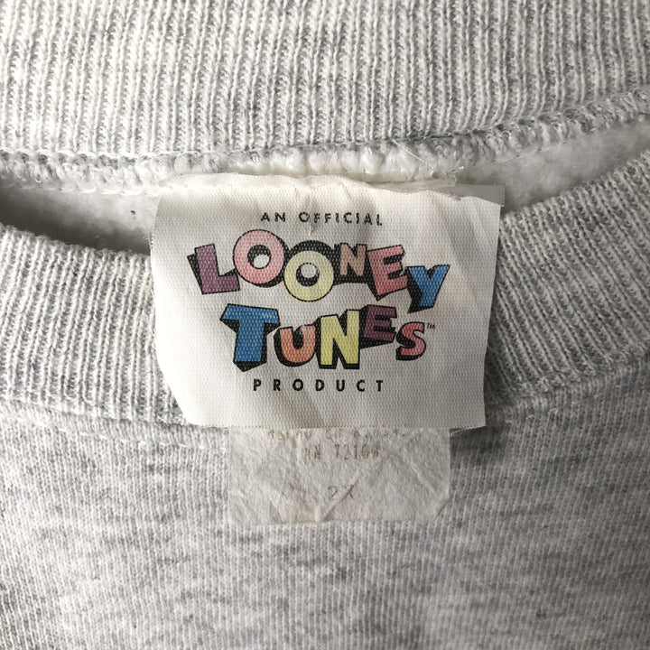90'S Warner Bros. Tweety Tie Character Sweatshirt, Made in USA, Men's Size XL, Vintage cotton gray type Vintage Second Hand