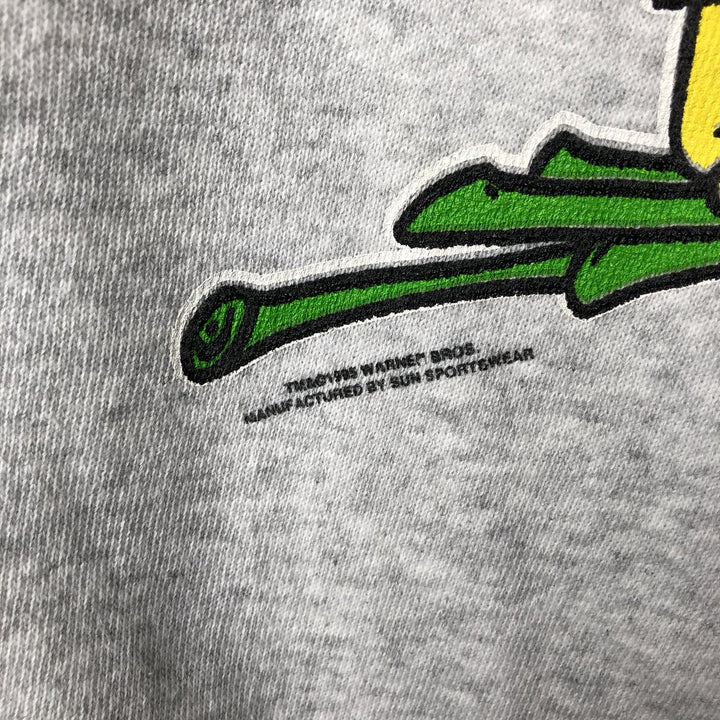 90'S Warner Bros. Tweety Tie Character Sweatshirt, Made in USA, Men's Size XL, Vintage cotton gray type Vintage Second Hand