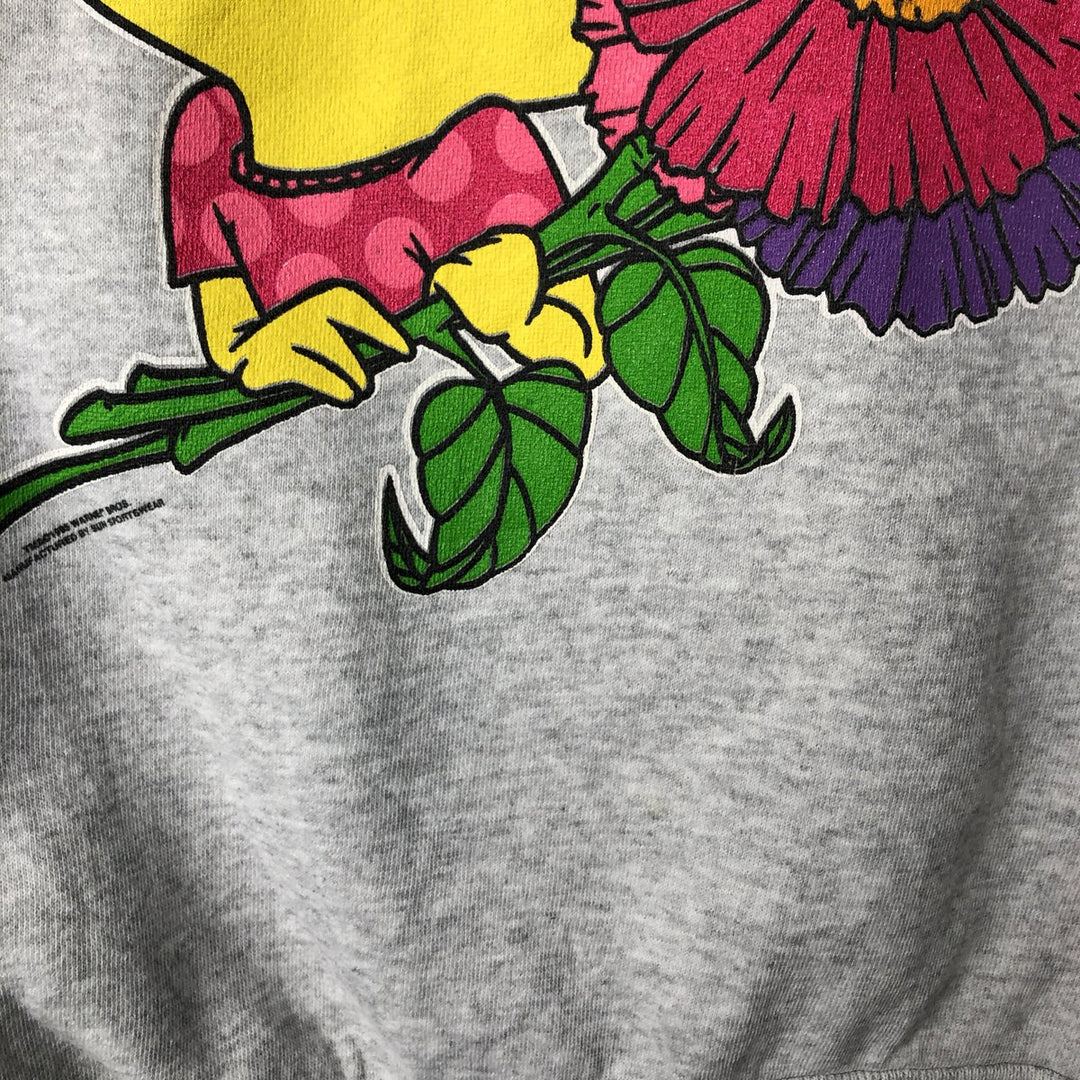 90'S Warner Bros. Tweety Tie Character Sweatshirt, Made in USA, Men's Size XL, Vintage cotton gray type Vintage Second Hand